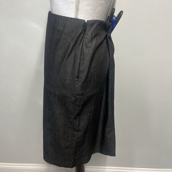 Susan Graver Style Skirt size Small Black Straight Pencil Knee Elastic Waist - Picture 4 of 6